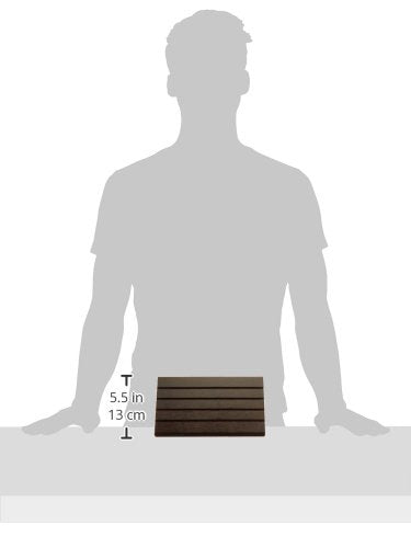 [Australia] - Sammons Preston-63391 Deluxe Playing Card Rack, 9.5" Long x 5" Wide, Stylish Walnut-Stained Fiberboard with Slanted Grooves, Tiered Card Holder with Many Levels, Easy to Organize Playing Cards for Any Game 