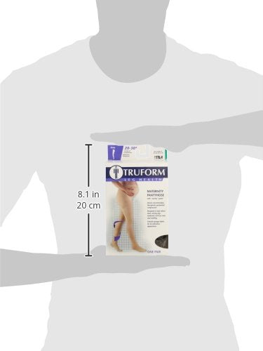 [Australia] - Truform 20-30 mmHg Maternity Compression Pantyhose, Tummy Support for Pregnant Belly, Black, Medium Medium (Pack of 1) 