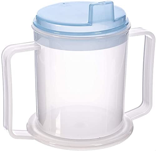 [Australia] - Wolvex Adult Drinking Cup Beaker with Handles & Anti Spill lids for Disabled Adults Dishwasher and Microwave Safe BPA, PVC and Latex Free 