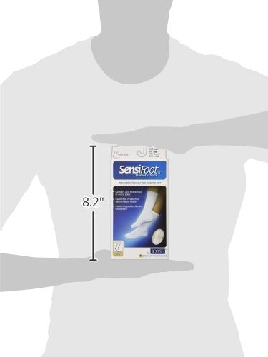 [Australia] - JOBST Sensifoot™ Diabetic Sock, Crew Style, One Pair, White, Large 