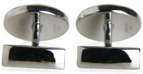 [Australia] - Cuff-Daddy Aqua Blue Glass Stainless Steel Cufflinks with Presentation Box 