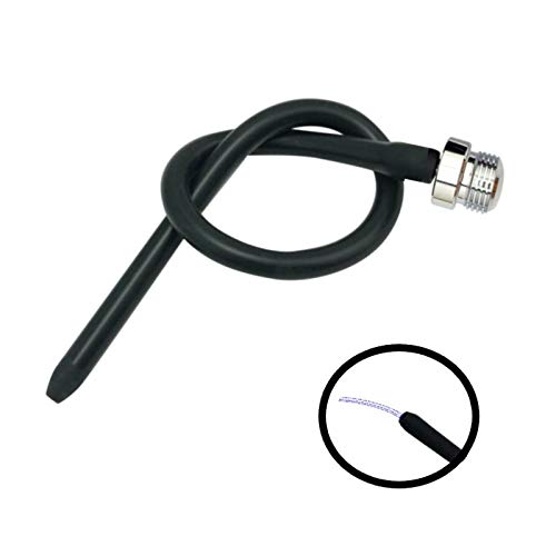 [Australia] - Silicone Nozzle Enema Attachment Reusable Douche Black Hose Nozzle (20 in) 