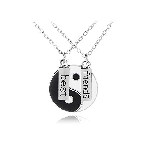 [Australia] - Yin Yang Pendant Necklace Taichi Earring Black White Best Friend Necklace Chinese Taoism Cremation Jewelry Set for Women 