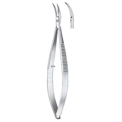 [Australia] - Professional Eye Brow -Micro Scissors 4.5" Straight Castroviejo stitch cutting embroidery spring action extra sharp for ENT-EYE-SKIN-DENTAL -61065 By Macs (Eye Brow Scissors Curved) Eye Brow Scissors Curved 