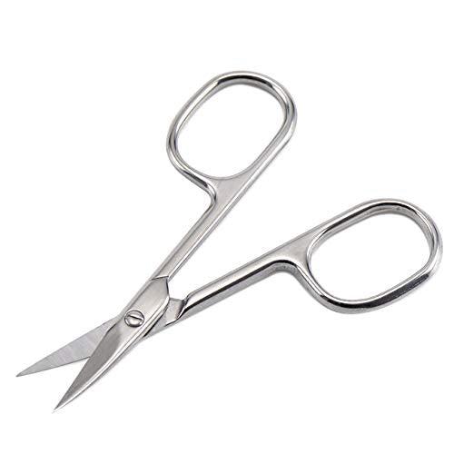 [Australia] - Lovinee Eyebrow Scissors and Eyebrow Brush, Shaping Curved Craft Stainless Steel Scissors for Eyebrow Eyelash Extensions 