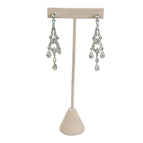 [Australia] - N'icePackaging 6-Pack Beige Faux Suede 6.75" Earring T Stand Display T Shape Showroom and Tradeshow 