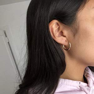 [Australia] - 3 Pairs 925 Sterling Silver Hoop Earrings | Small White Gold Plated Hoop Earrings for Women Girls (13mm, 15mm, 20mm) Gold-13/15/20/25mm 