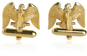 [Australia] - Cuff-Daddy Gold-Tone American Eagle Patriotic Cufflinks with Presentation Box 