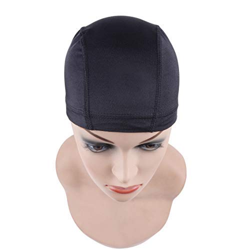 [Australia] - 2 pcs/lot Black Dome Cap for Wig Making Stretchable Hairnets with Wide Elastic Band (L) L 2 PCS Dome Cap 