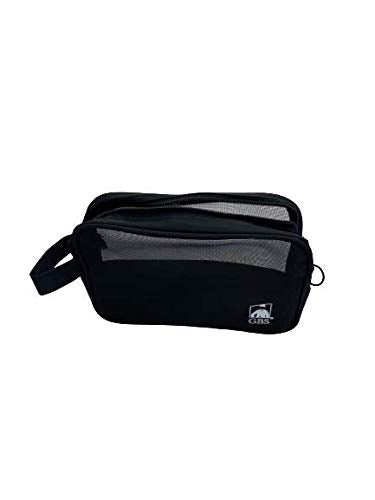 [Australia] - GBS Black Travel Toiletry Mesh Bag with Zipper - Accessory Organizer - Great For All Your Travel Essentials,Creams, Balms, Toothbrush 