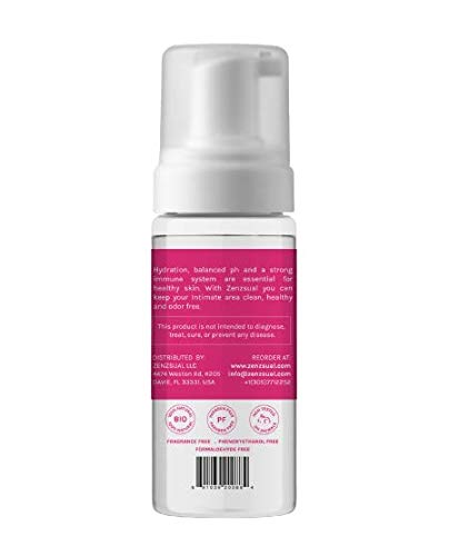 [Australia] - ZENZSUAL Feminine Foam Cleanser with Hyaluronic Acid and Organic Cranberry Extract, Foaming Feminine Wash for Intimate Areas, Vaginal Moisturizer w/ Self-Foaming Pump (3.4 Oz.) 3.4 Fl Oz (Pack of 1) 