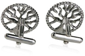 [Australia] - Cuff-Daddy Silver Tree of Life Cufflinks with Presentation Box 