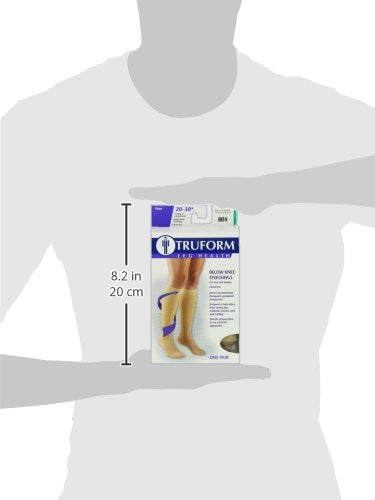 [Australia] - Truform 20-30 mmHg Compression Stockings for Men and Women, Knee High Length, Closed Toe, Beige, Medium Medium (1 Pair) 