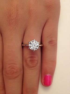 [Australia] - espere 3 Ct CZ Solitaire Engagement Ring Sterling Silver White Gold Plated 4 