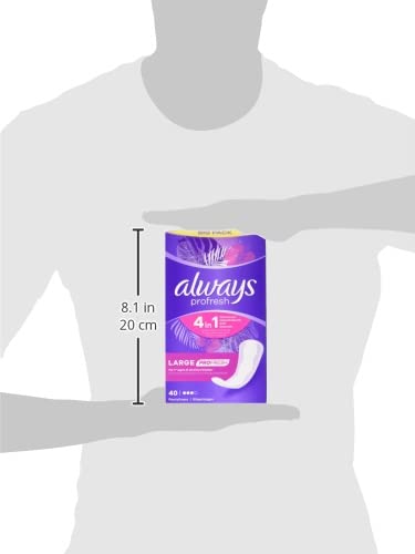 [Australia] - Always Dailies Panty Liners, Profresh, Large, 160 Liners (40 x 4 Packs), Odour Neutraliser, Soft & Discreet 