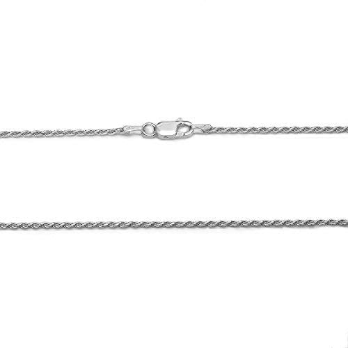 [Australia] - 925 Sterling Silver 1.5MM Diamond Cut Rope Chain Necklace for Women & Girls Upgraded Lobster Claw Clasp Made in Italy 16 18 20 22 24 30 and 36 Inch 16.0 Inches 