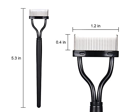 [Australia] - Eyelash Comb Brush, Acavado Eyelash Separator Tool Lash Comb Definer with Metal Teeth (Black) Black 