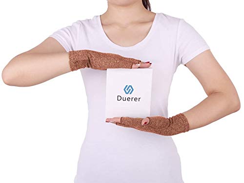 [Australia] - Duerer Arthritis Compression Gloves Women Men for RSI, Carpal Tunnel, Rheumatiod, Tendonitis, Fingerless Gloves for Computer Typing and Dailywork (Gray, L) Large (1 Pair) Gray 