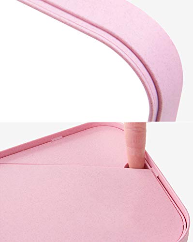 [Australia] - Coobbar Desktop Makeup Mirror,Foldable Makeup Mirror Simple Portable Makeup Mirror Princess Mirror Square Mirror Makeup Mirror for Women (Pink) Pink 