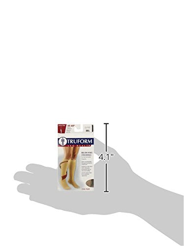 [Australia] - Truform 30-40 mmHg Compression Stockings for Men and Women, Knee High Length, Closed Toe, Beige, Large Large (1 Pair) 