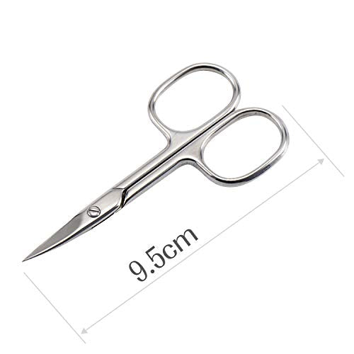 [Australia] - Lovinee Eyebrow Scissors and Eyebrow Brush, Shaping Curved Craft Stainless Steel Scissors for Eyebrow Eyelash Extensions 