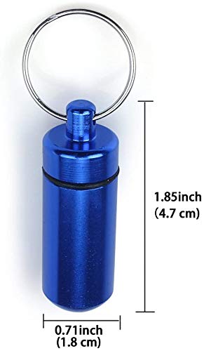 [Australia] - ZGTS 5PCS Waterproof Aluminum Pill Box Pocket Pill Case Portable Container Keychain Pill Holder Pill Container for Outdoor Travel Camping Multi Colors 