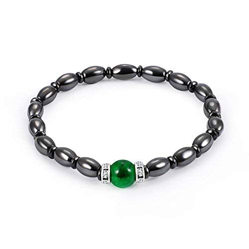 [Australia] - Magnetic Weight Loss Bracelet, Magnetic Bracelets, Magnetic Bracelet Jewelry Black & Green Stone, Healthcare Bracelet Gift for Women and Men 