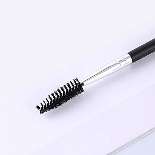 [Australia] - Osinee Duo Eyebrow Brush-6PCS Professional Angled Eye Brow Brush and Spoolie Brush (Black) 