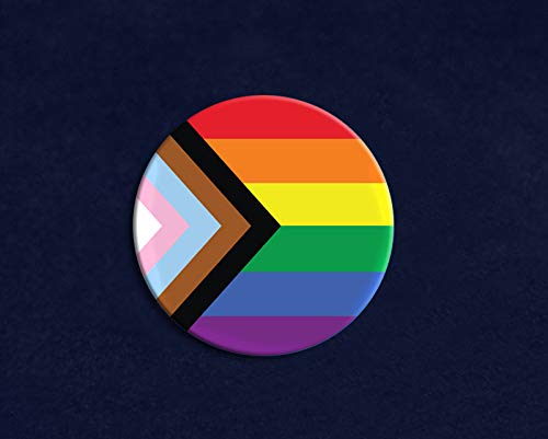[Australia] - Fundraising For A Cause | Daniel Quasar Progress Pride Rainbow Flag Button Pins - LGBTQ Pride Rainbow Round Button Pins (25 Pins) 