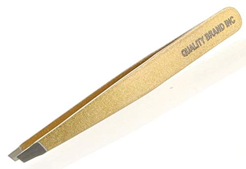 [Australia] - Quality Brand Inc Precision Tweezers for Eyebrow, Stainless Steel Slant Tip Tweezers for Daily Use and Professional Use 