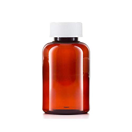 [Australia] - 200ml Pill pots with lids, Empty Plastic Medicine Amber Bottles, Pill Storage containers with Screw Child Safe caps, Very Strong Medicine Storage Bottles 