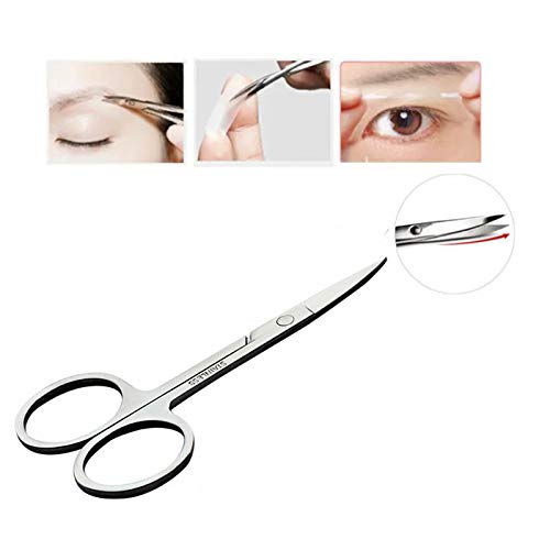 [Australia] - Small Curved Eyebrow Scissors Stainless Steel for Women Beauty Eyelash Extensions Shaping Facial Hair Small Scissors Mustache Beard Nose hair Eyelash trimmer Scissors Cuticle Trimming Remover Tool 1pcs Curved Eyebrow Scissors 