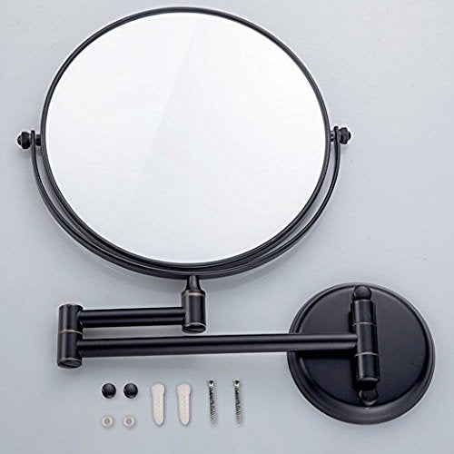 [Australia] - Two-sided Circular Mirror Dual Sided Wall Mount Makeup Mirror Oil Bronze Finish with 7X Magnification (8in,7x) 