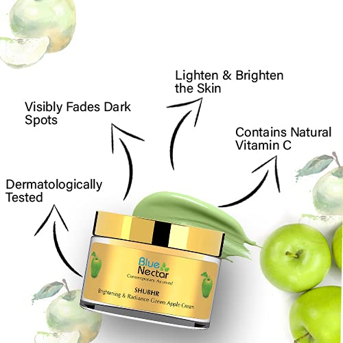 [Australia] - Blue Nectar Natural Vitamin C Cream for Face Glowing - Ayurvedic Vitamin C Daily Face Moisturizer for Skin Brightening, Anti Aging,Dark Spots,Natural Ayurvedic Herbs- Green Apple 