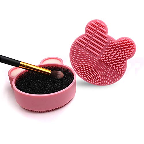[Australia] - 2-Pack Color Removal Sponge, 2 in 1 Dry Makeup Brush Quick Cleaner Sponge - Brush Cleaning Pad Mat - Portable for Travel (Purple+Mint Green) Purple+Mint Green 