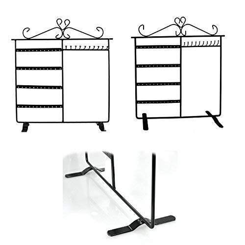 [Australia] - ifavor123 Earring Holder Jewelry Organizer Necklace Hanger Wall Stand Rack Black Classic Display (Black) 