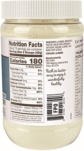 [Australia] - PB2 Performance Almond Protein Powder with Madagascar Vanilla – [1 lb/16 oz Jar] – 20g of Vegan Plant Based Protein Powder, Non GMO, Gluten Free, Non Dairy 