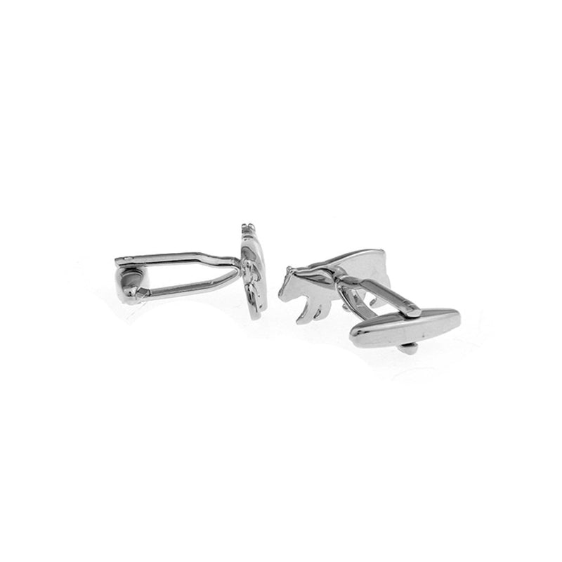 [Australia] - Stock Broker Brother Walk Bear Cuff Links Silver Cufflinks 