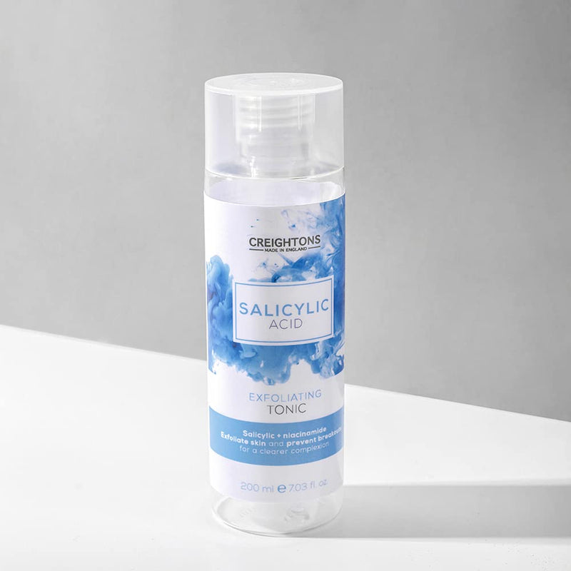 [Australia] - Creightons Salicylic Acid Exfoliating Tonic (200 ml) - Salicylic Acid (1%) & Niacinamide (1%), exfoliates skin and helps to prevent breakouts for a clearer complexion. Dermatologically tested 