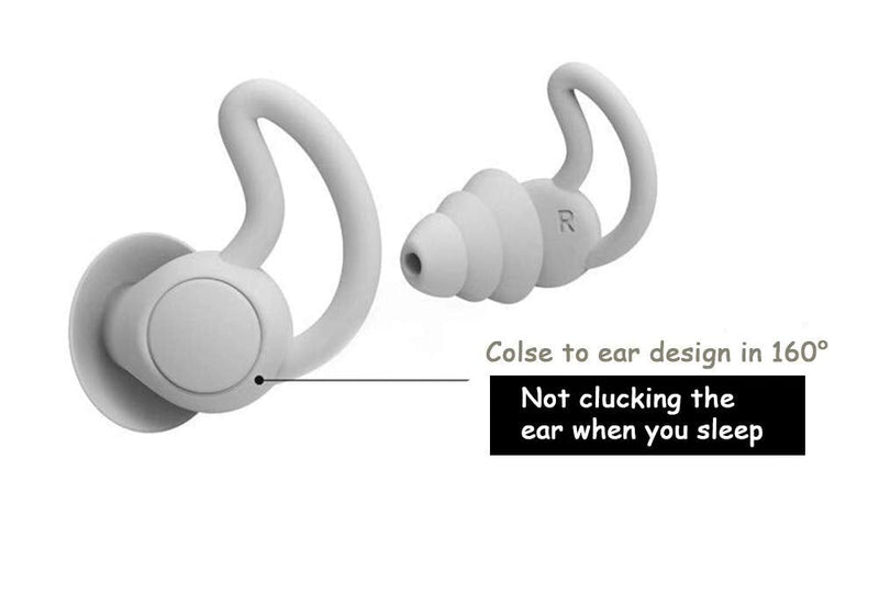 [Australia] - Reusable Safe Silicone Earplugs Noise Cancelling Ear Plugs for Sleeping (Reduce 40dB) High Fidelity Earplugs for Musicians Concerts Construction Motorcycle Shooting Sleeping (Gray) 