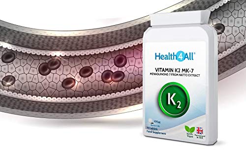 [Australia] - Vitamin K2 MK7 200mcg 180 Tablets (V) Natural MK-7 from natto Fermentation. Vegan High Strength Tablets (not Capsules). Made in The UK by Health4All 180 Count (Pack of 1) 