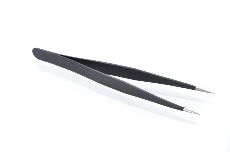 [Australia] - 2pcs Tweezers Set Anti-static Stainless Steel for Ingrown Hair Curved Straight Professional Slant Tip &Splinter Tip Remover Tweezer 