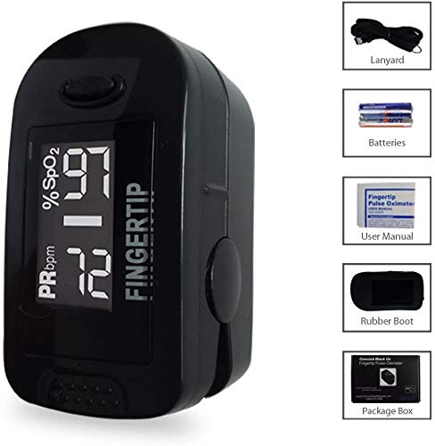 [Australia] - Concord BlackOx Fingertip Pulse Oximeter with Reversible Display, Carrying Case, Lanyard and Protective Cover 