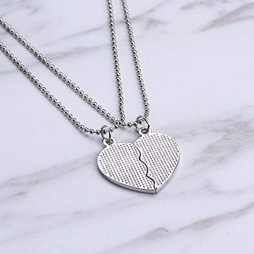 [Australia] - MJartoria BFF Necklaces for 2-Split Heart Green Cute Pendant Best Friends Forever Friendship Best Friends Necklaces for Girls, Sisters 