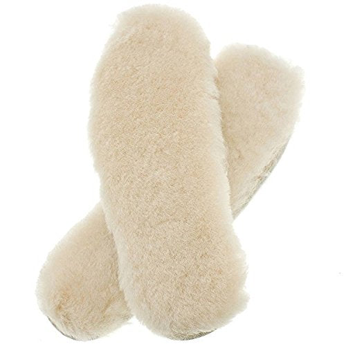 [Australia] - [2 Pair]Real Pure Sheepskin Luxury Insoles Sheepskin Lambswool Blended Shoe Insoles | Durable & Fluffy Perfect for Flat, Beige, [2-Pairs]US 9 