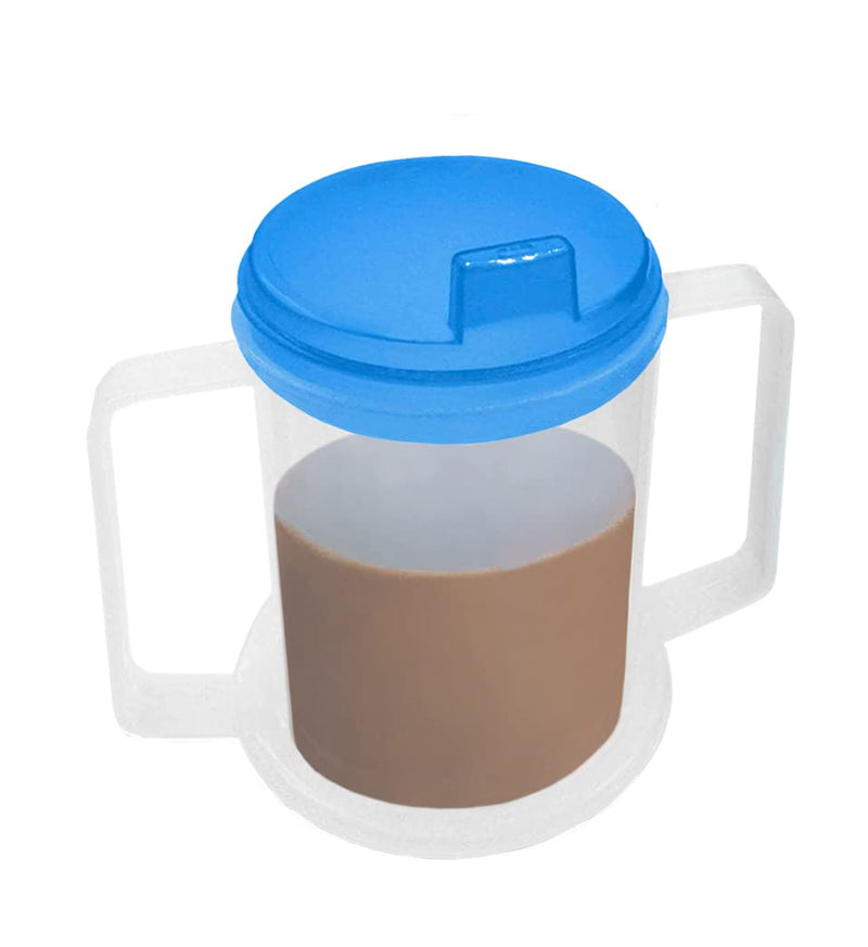 [Australia] - Wolvex Adult Drinking Cup Beaker with Handles & Anti Spill lids for Disabled Adults Dishwasher and Microwave Safe BPA, PVC and Latex Free 