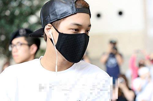 [Australia] - Made in Korea Unisex Kpop Mask Basic Black Cotton Face Mouth Mask BTS EXO Mask + SoltreeBundle Oil Blotting Paper 50pcs 