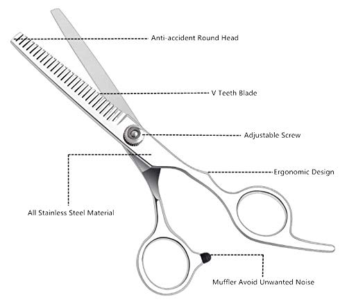 [Australia] - Hair Cutting Scissors Kit for Men and Women | 11 Pcs | Stainless Steel 
