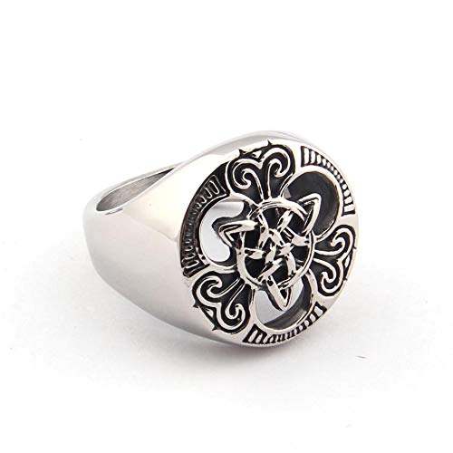 [Australia] - Gungneer Stainless Steel Celtic Triquetra Knot Eternal Love Ring US Size 7-13 Irish Engagement Jewelry Men Women 13 