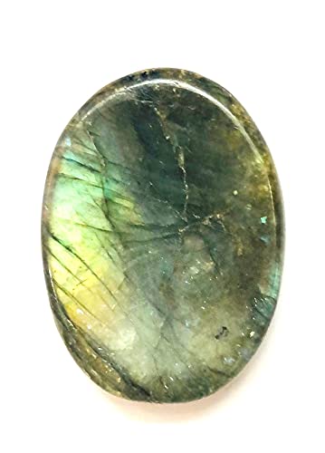 [Australia] - Labradorite Single Thumb Stone Crystal Healing Reiki FENG Shui Gift Metaphysical Worry Stone Wellness Peace Meditation Handcrafted 